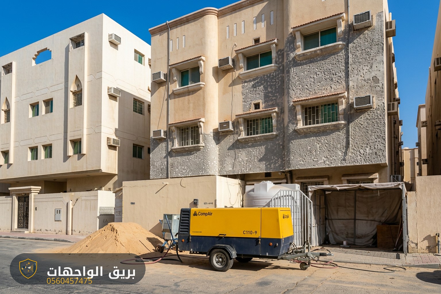 مقارنة بين سطح خرساني ناعم وسطح آخر تم تخشينه للياسة